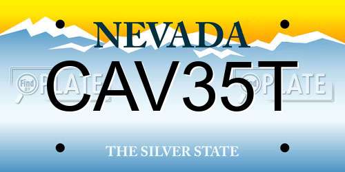 CAV35T Nevada License Plate