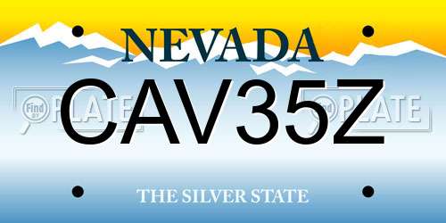 CAV35Z Nevada License Plate