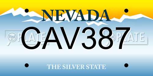 CAV387 Nevada License Plate