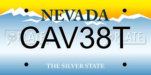 CAV38T Nevada License Plate