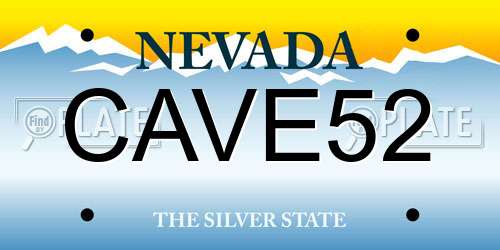 CAVE52 Nevada License Plate