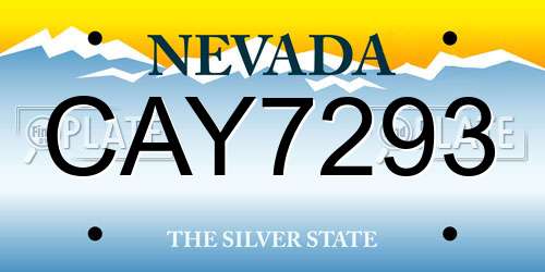 CAY7293 Nevada License Plate