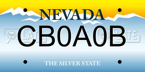 CB0A0B Nevada License Plate