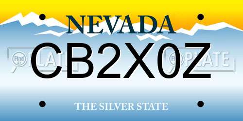 CB2X0Z Nevada License Plate