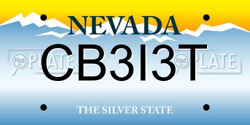 CB3I3T Nevada License Plate