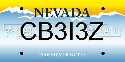CB3I3Z Nevada License Plate