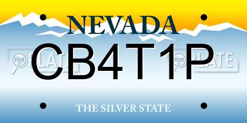 CB4T1P Nevada License Plate