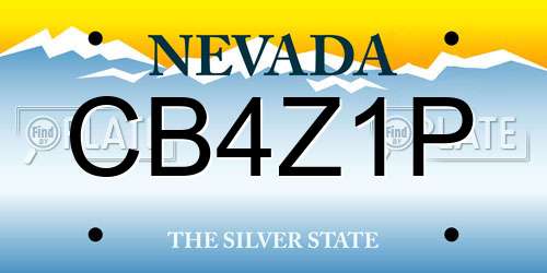 CB4Z1P Nevada License Plate
