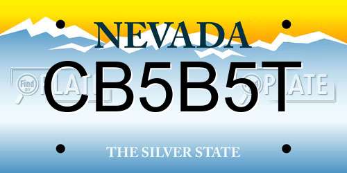 CB5B5T Nevada License Plate