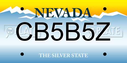 CB5B5Z Nevada License Plate
