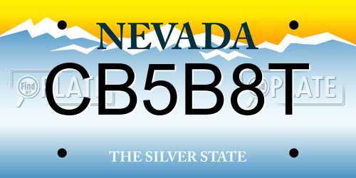 CB5B8T Nevada License Plate