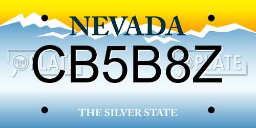 CB5B8Z Nevada License Plate