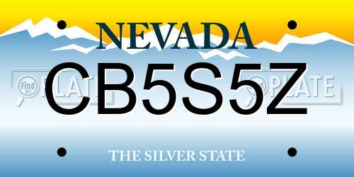 CB5S5Z Nevada License Plate