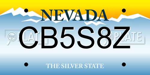 CB5S8Z Nevada License Plate