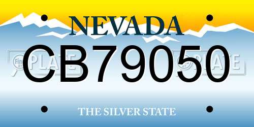 CB79050 Nevada License Plate