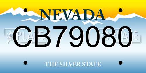 CB79080 Nevada License Plate