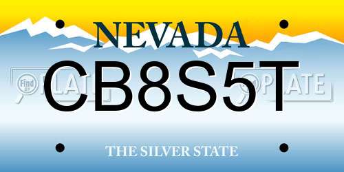 CB8S5T Nevada License Plate