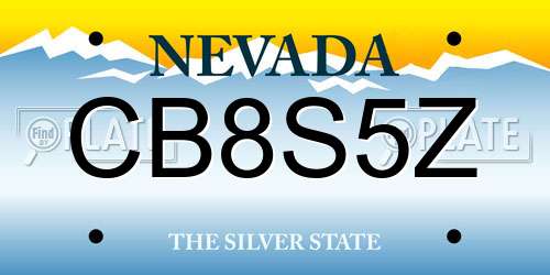 CB8S5Z Nevada License Plate