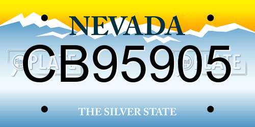 CB95905 Nevada License Plate