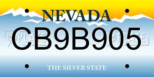 CB9B905 Nevada License Plate