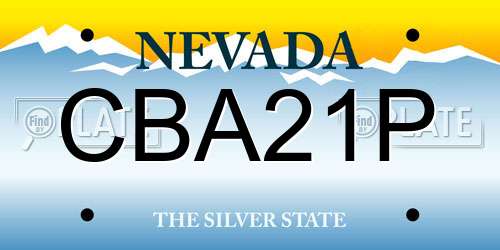 CBA21P Nevada License Plate