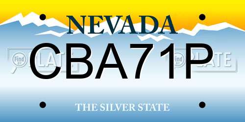 CBA71P Nevada License Plate