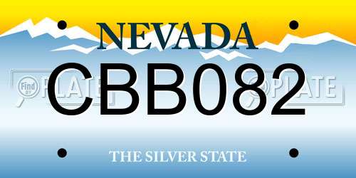 CBB082 Nevada License Plate