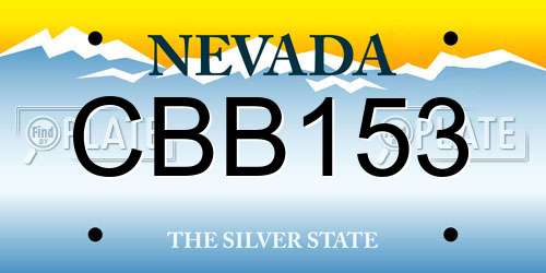 CBB153 Nevada License Plate
