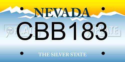 CBB183 Nevada License Plate