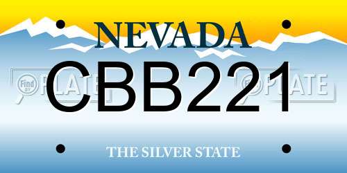 CBB221 Nevada License Plate