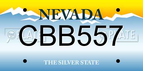 CBB557 Nevada License Plate