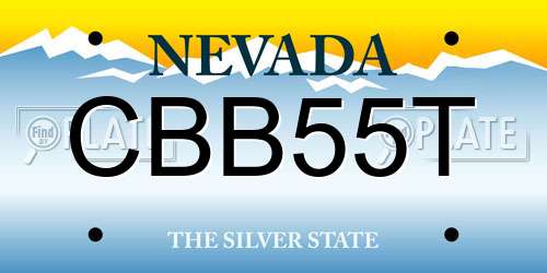 CBB55T Nevada License Plate