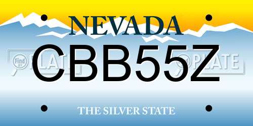 CBB55Z Nevada License Plate