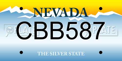 CBB587 Nevada License Plate