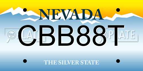 CBB88T Nevada License Plate