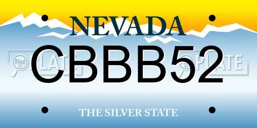 CBBB52 Nevada License Plate