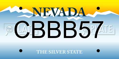 CBBB57 Nevada License Plate