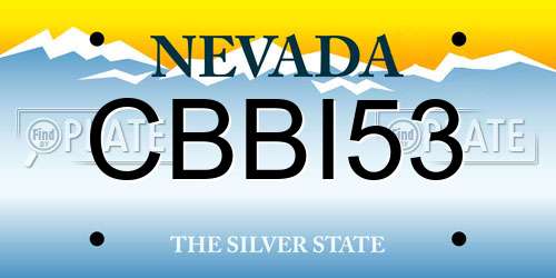 CBBI53 Nevada License Plate