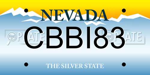 CBBI83 Nevada License Plate