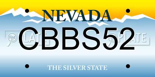 CBBS52 Nevada License Plate