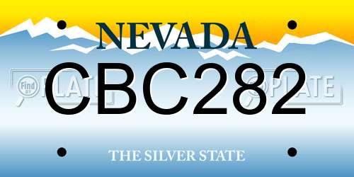 CBC282 Nevada License Plate