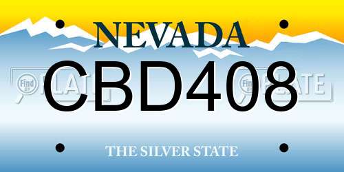CBD408 Nevada License Plate