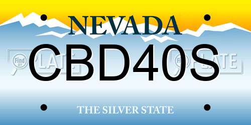 CBD40S Nevada License Plate