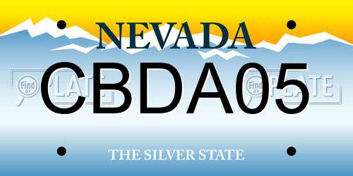 CBDA05 Nevada License Plate