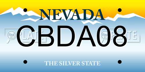 CBDA08 Nevada License Plate