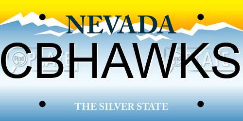 CBHAWKS Nevada License Plate