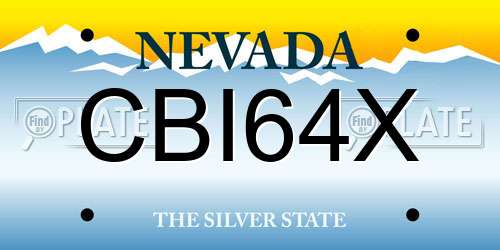 CBI64X Nevada License Plate