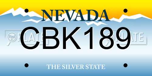 CBK189 Nevada License Plate