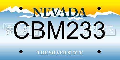 CBM233 Nevada License Plate