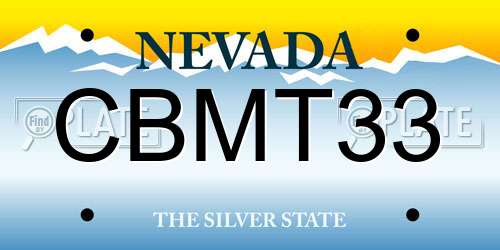 CBMT33 Nevada License Plate